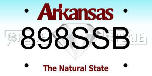 898SSB Arkansas License Plate