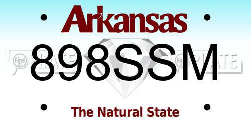 898SSM Arkansas License Plate