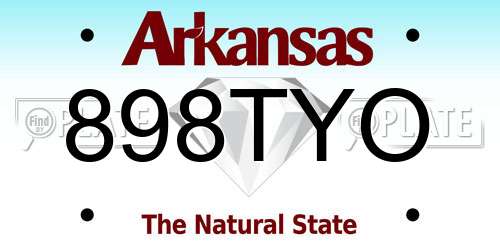 898TYO Arkansas License Plate