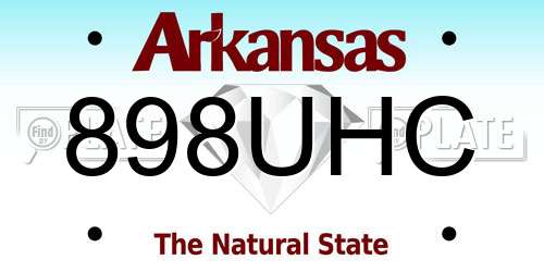 898UHC Arkansas License Plate