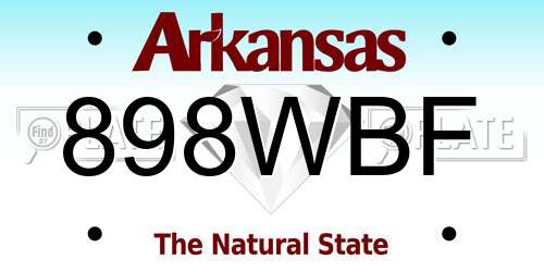 898WBF Arkansas License Plate