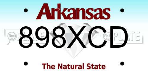 898XCD Arkansas License Plate
