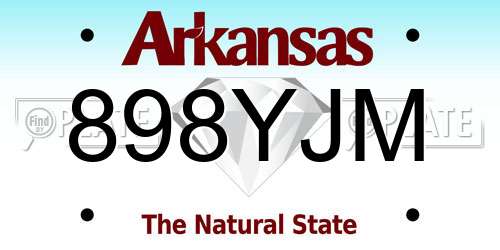 898YJM Arkansas License Plate