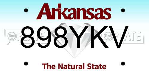 898YKV Arkansas License Plate