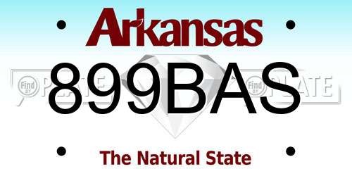 899BAS Arkansas License Plate