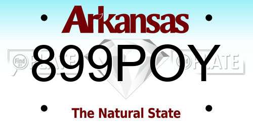899POY Arkansas License Plate