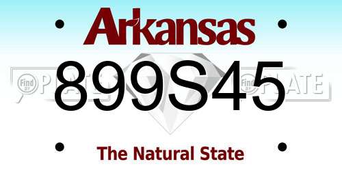 899S45 Arkansas License Plate