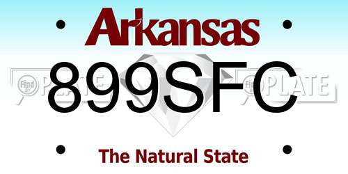 899SFC Arkansas License Plate