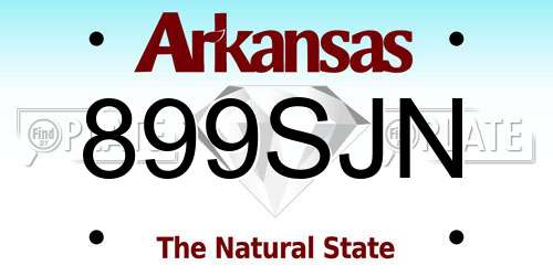 899SJN Arkansas License Plate