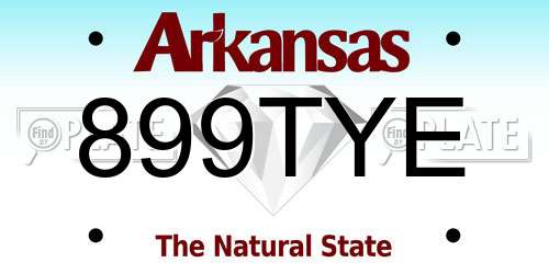 899TYE Arkansas License Plate