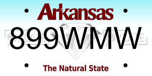 899WMW Arkansas License Plate