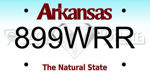 899WRR Arkansas License Plate