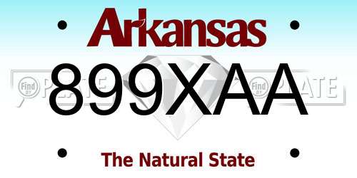 899XAA Arkansas License Plate