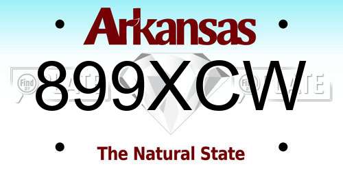 899XCW Arkansas License Plate
