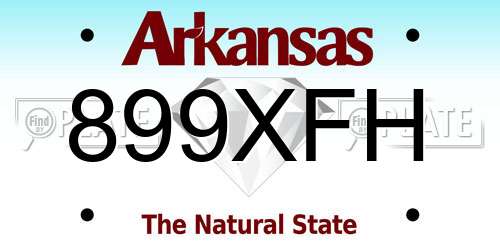 899XFH Arkansas License Plate