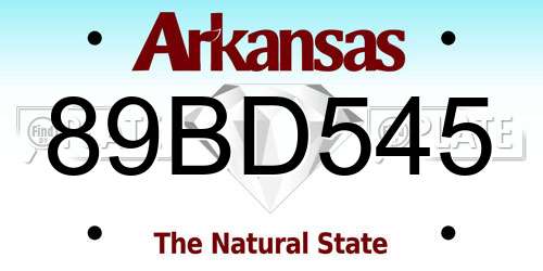 89BD545 Arkansas License Plate