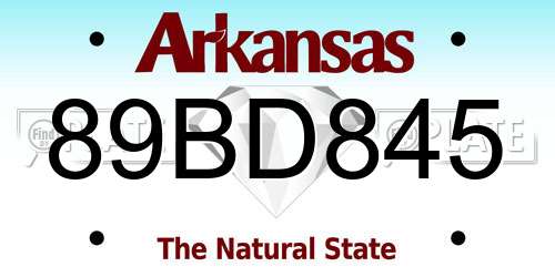 89BD845 Arkansas License Plate