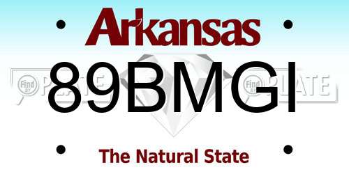 89BMGI Arkansas License Plate