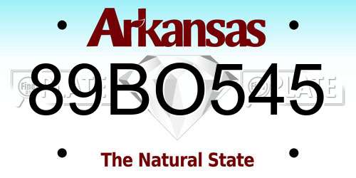 89BO545 Arkansas License Plate