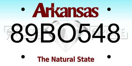 89BO548 Arkansas License Plate