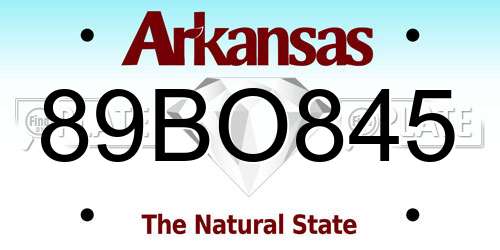 89BO845 Arkansas License Plate