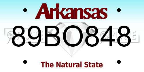 89BO848 Arkansas License Plate