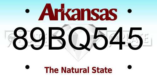 89BQ545 Arkansas License Plate