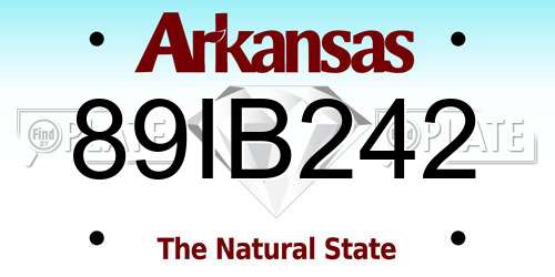89IB242 Arkansas License Plate