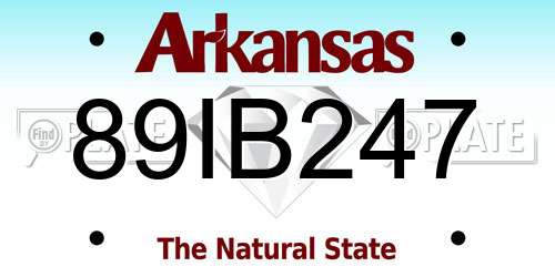 89IB247 Arkansas License Plate