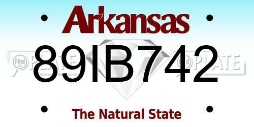 89IB742 Arkansas License Plate