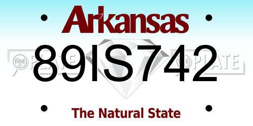 89IS742 Arkansas License Plate