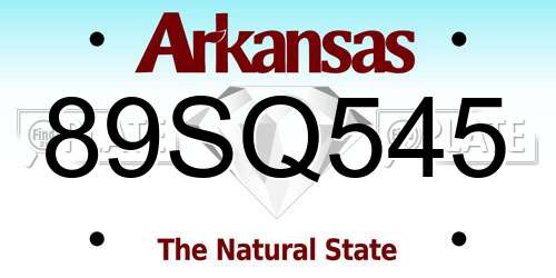 89SQ545 Arkansas License Plate