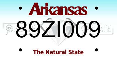 89ZI009 Arkansas License Plate
