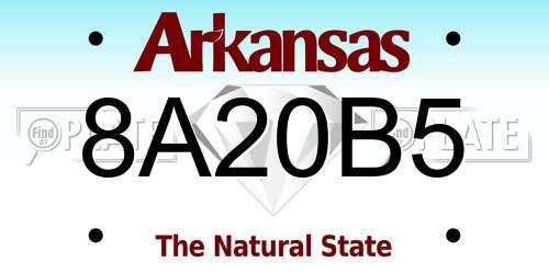 8A20B5 Arkansas License Plate