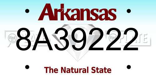 8A39222 Arkansas License Plate