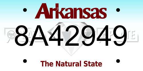 8A42949 Arkansas License Plate