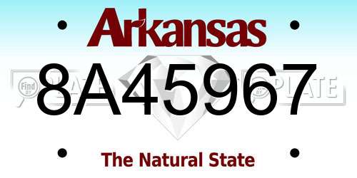 8A45967 Arkansas License Plate