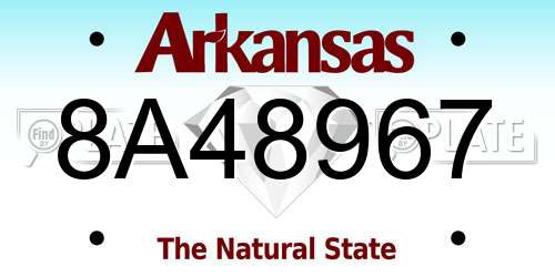 8A48967 Arkansas License Plate