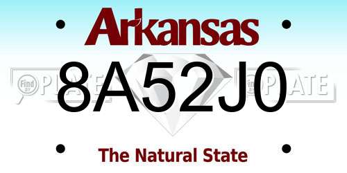 8A52J0 Arkansas License Plate