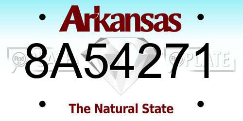 8A54271 Arkansas License Plate