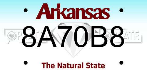8A70B8 Arkansas License Plate