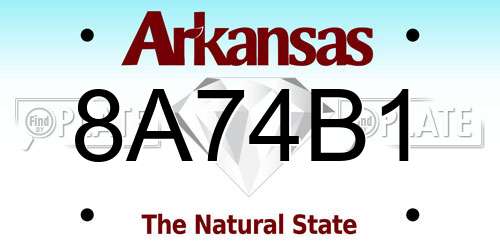 8A74B1 Arkansas License Plate