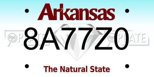 8A77Z0 Arkansas License Plate