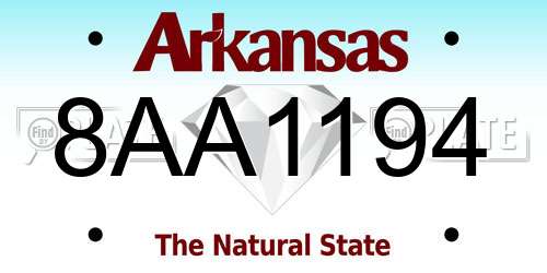 8AA1194 Arkansas License Plate