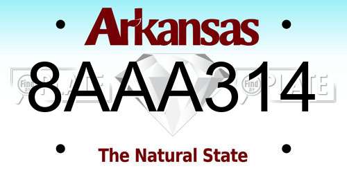 8AAA314 Arkansas License Plate
