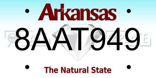 8AAT949 Arkansas License Plate