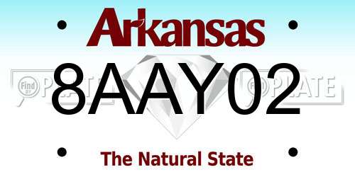 8AAY02 Arkansas License Plate