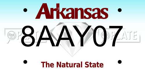 8AAY07 Arkansas License Plate