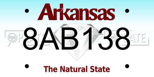 8AB138 Arkansas License Plate
