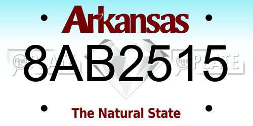 8AB2515 Arkansas License Plate